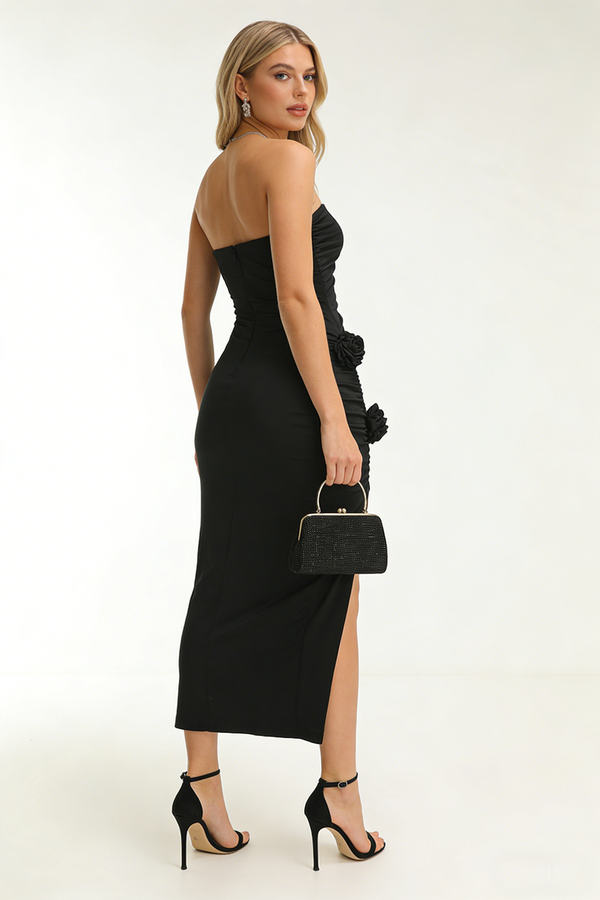 Strapless Flower Detail Dress