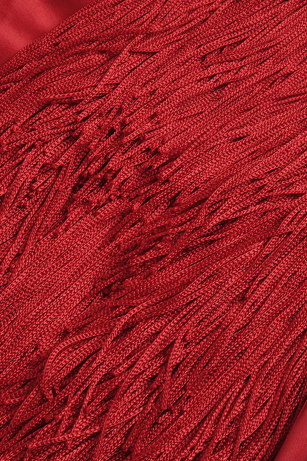 Strapless Fringe Dress with Fur Collar