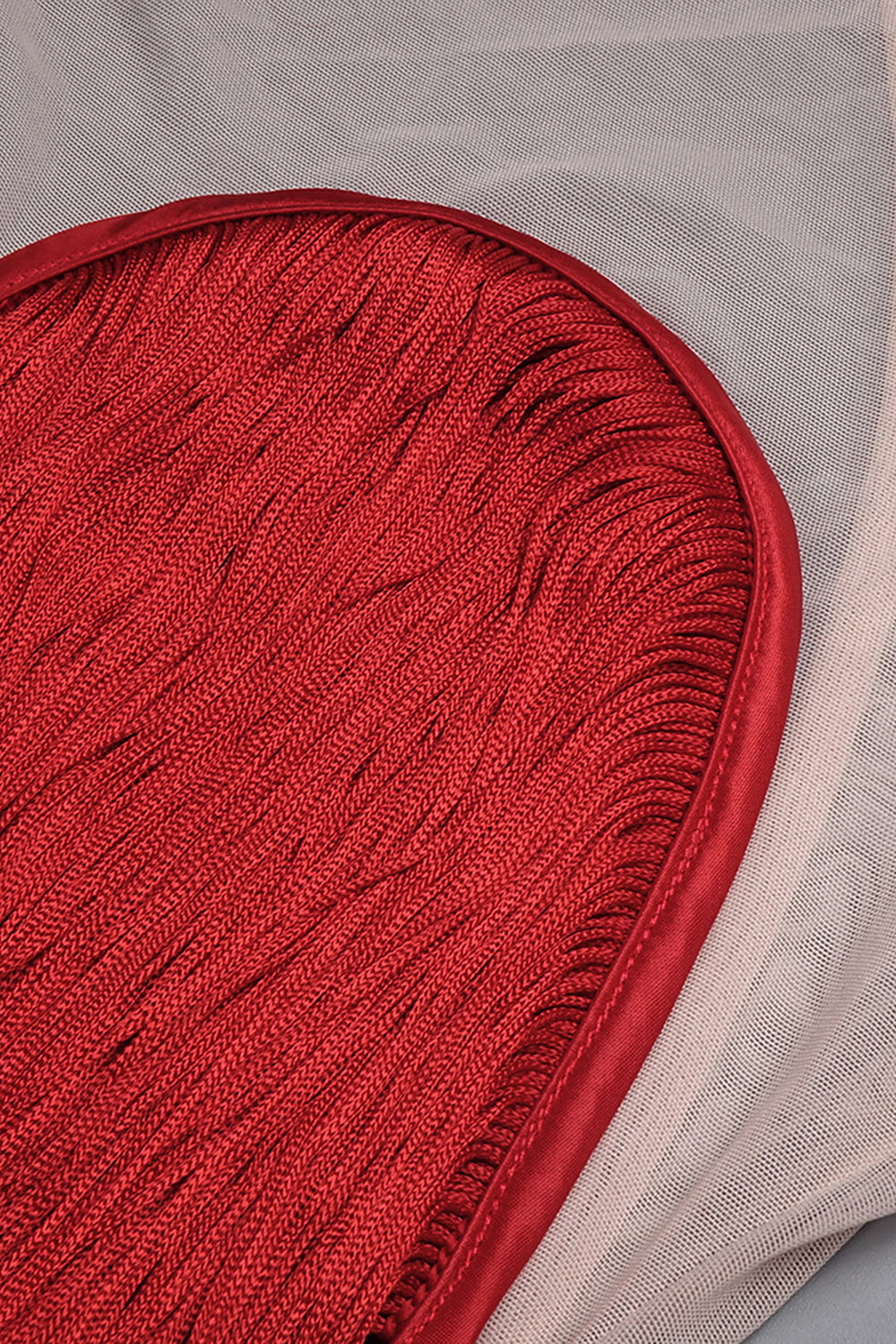 Strapless Fringe Dress with Fur Collar