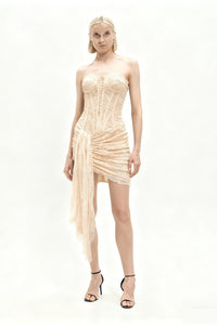 Strapless Lace Corset Mini Dress