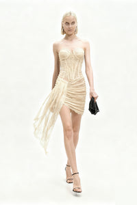 Strapless Lace Corset Mini Dress
