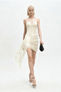 Strapless Lace Corset Mini Dress