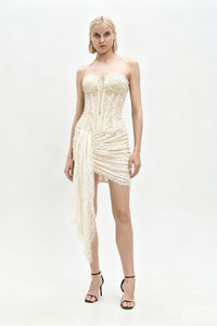 Strapless Lace Corset Mini Dress