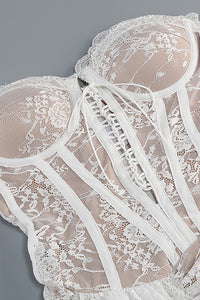 Strapless Lace Corset Mini Dress