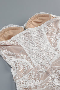 Strapless Lace Corset Mini Dress
