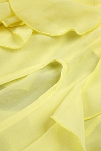 Strapless Sequin Ruffle Maxi Dress