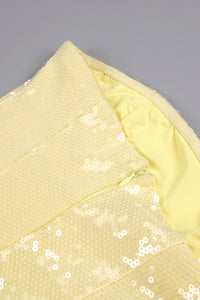 Strapless Sequin Ruffle Maxi Dress