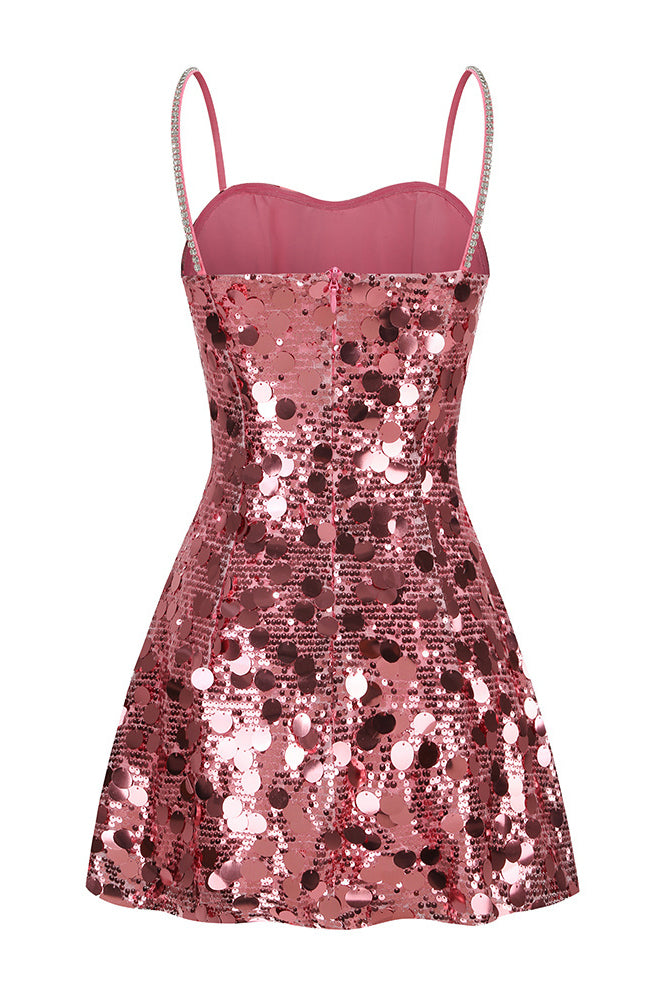 Strapppy Sequin Embellished Mini Dress