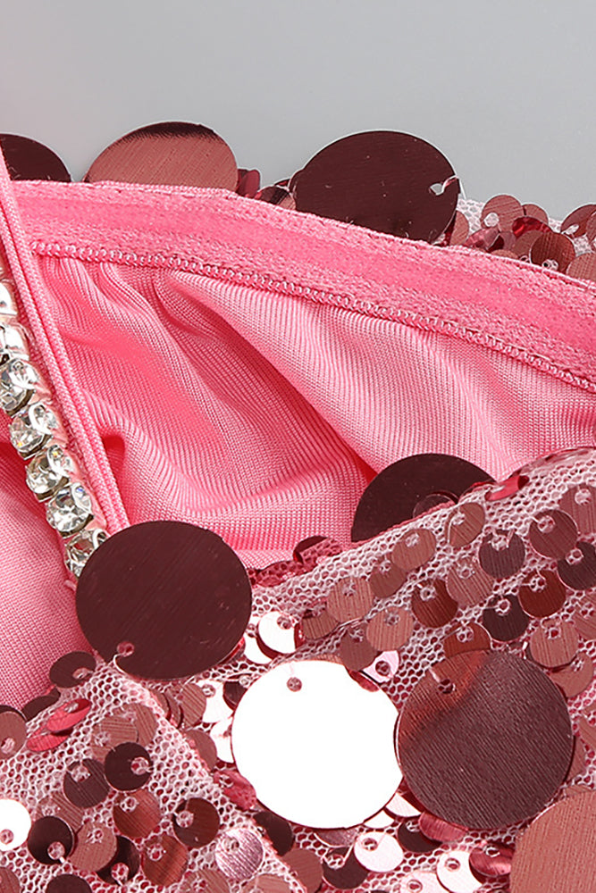 Strapppy Sequin Embellished Mini Dress