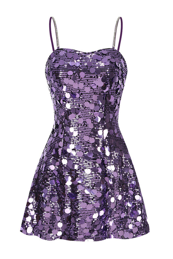 Strapppy Sequin Embellished Mini Dress
