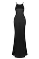Strappy Backless-fishtail Maxi Dress in Black