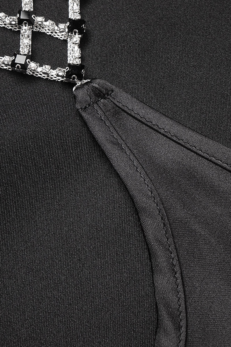 Strappy Backless-fishtail Maxi Dress in Black