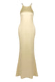Strappy Backless-fishtail Maxi Dress in Gold