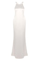 Strappy Backless-fishtail Maxi Dress in White