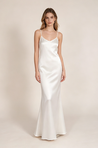 Strappy Backless-fishtail Maxi Dress in White