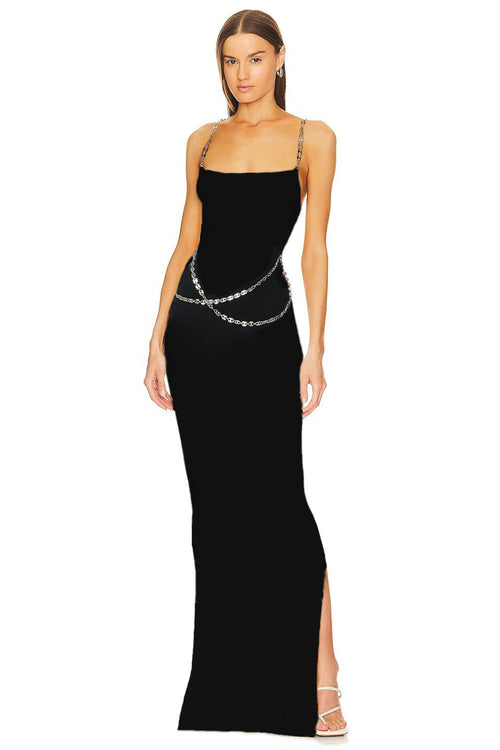 Strappy Chain-link Bandage Maxi Dress