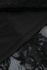 Strappy Corset Lace Maxi Dress in Black