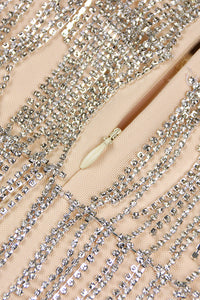 Strappy Crystal Fringe Mini Dress
