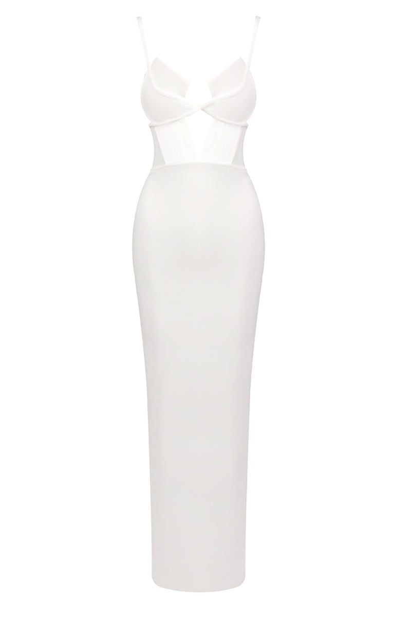 Strappy Cut-out Maxi Dress in Whtie