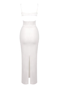 Strappy Cut-out Maxi Dress in Whtie