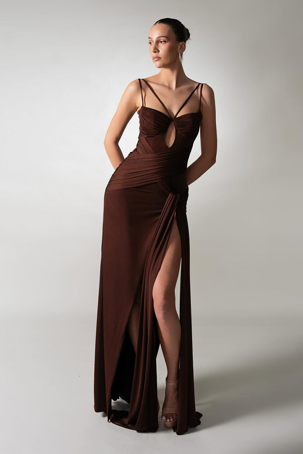 Strappy Draped Maxi Dress