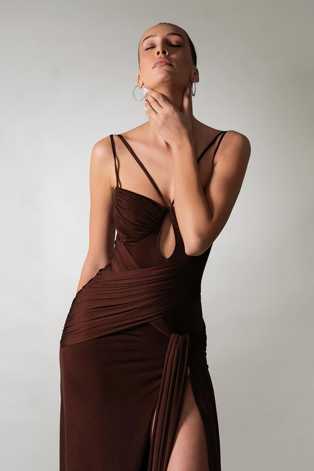 Strappy Draped Maxi Dress
