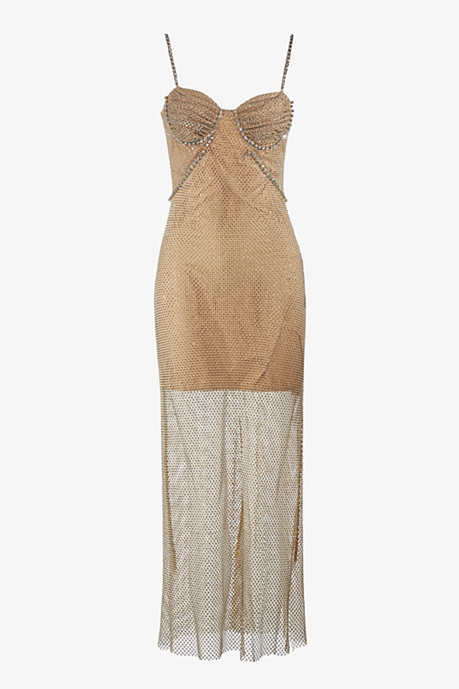 Hotfix Crystal-embellished Maxi Dress