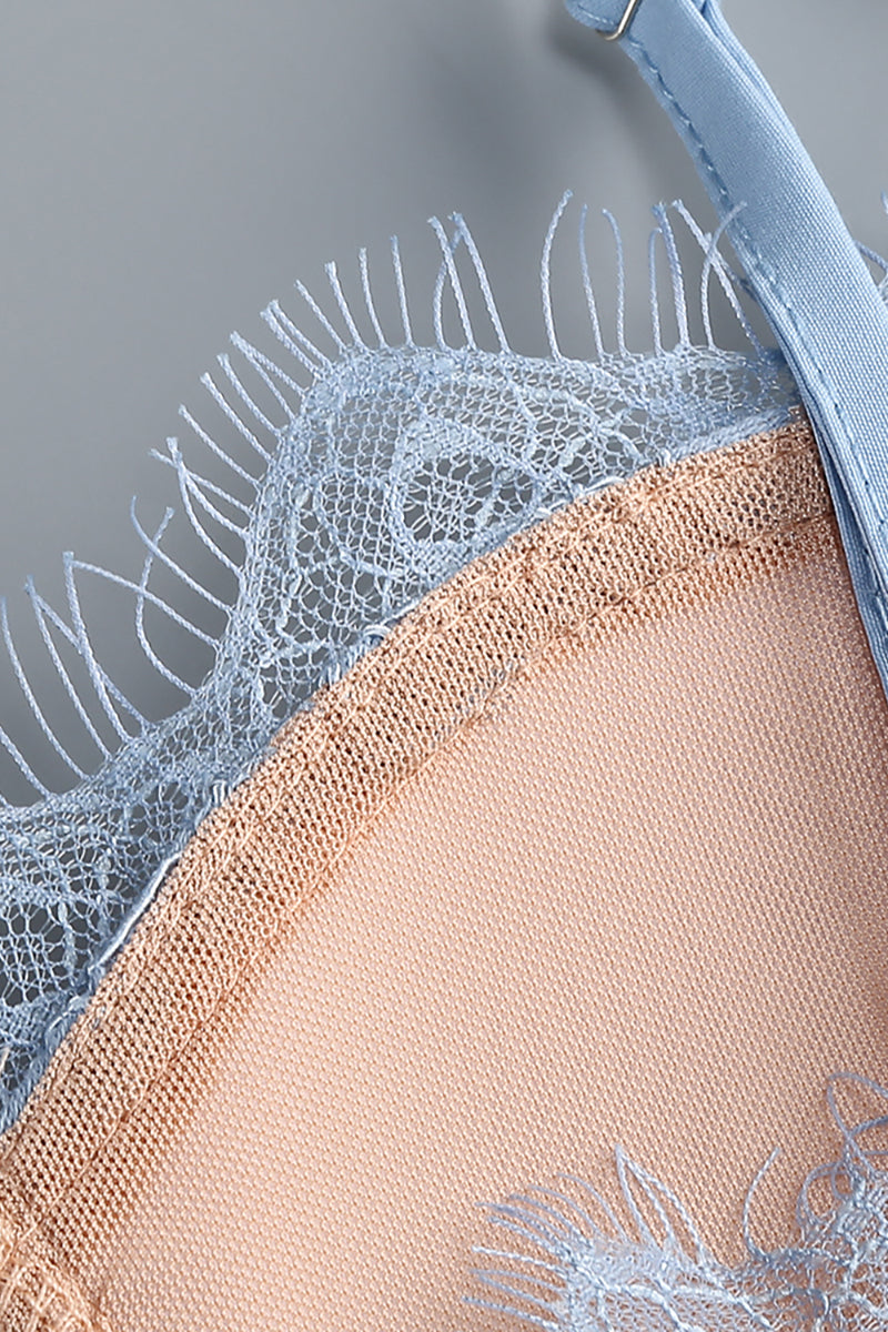 Strappy Lace Column Midi Dress in Blue