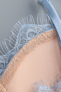 Strappy Lace Column Midi Dress in Blue