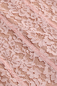 Strappy Lace Column Midi Dress in Pink