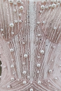 Strappy Pearl Embellished Bridal Dress