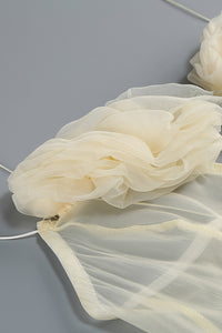 Strappy Petal Layerd Tulle A-line Dress