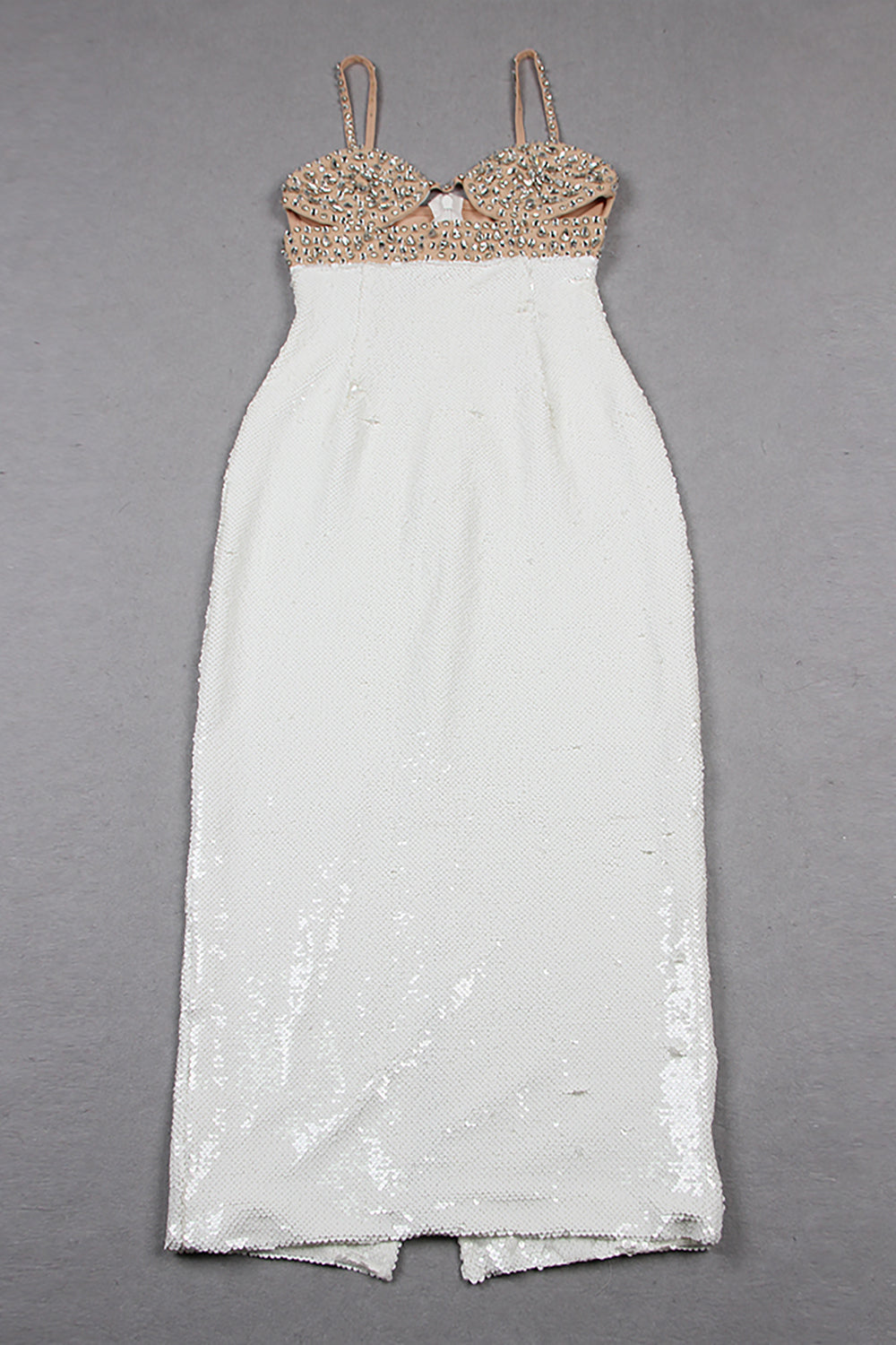 Strappy Rhinestone Cutout Sequin Dress