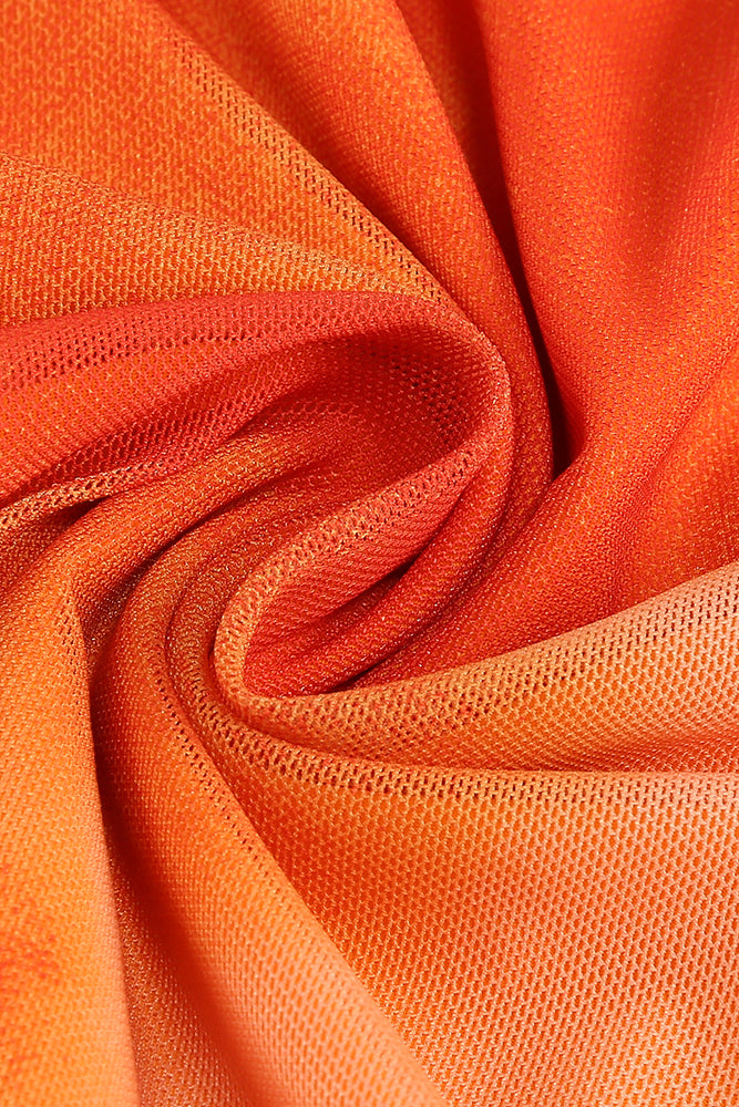 Strappy Ruched Mesh Maxi Dress