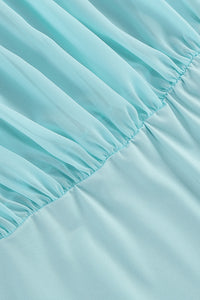 Strappy See-Through Gown in Aqua Blue