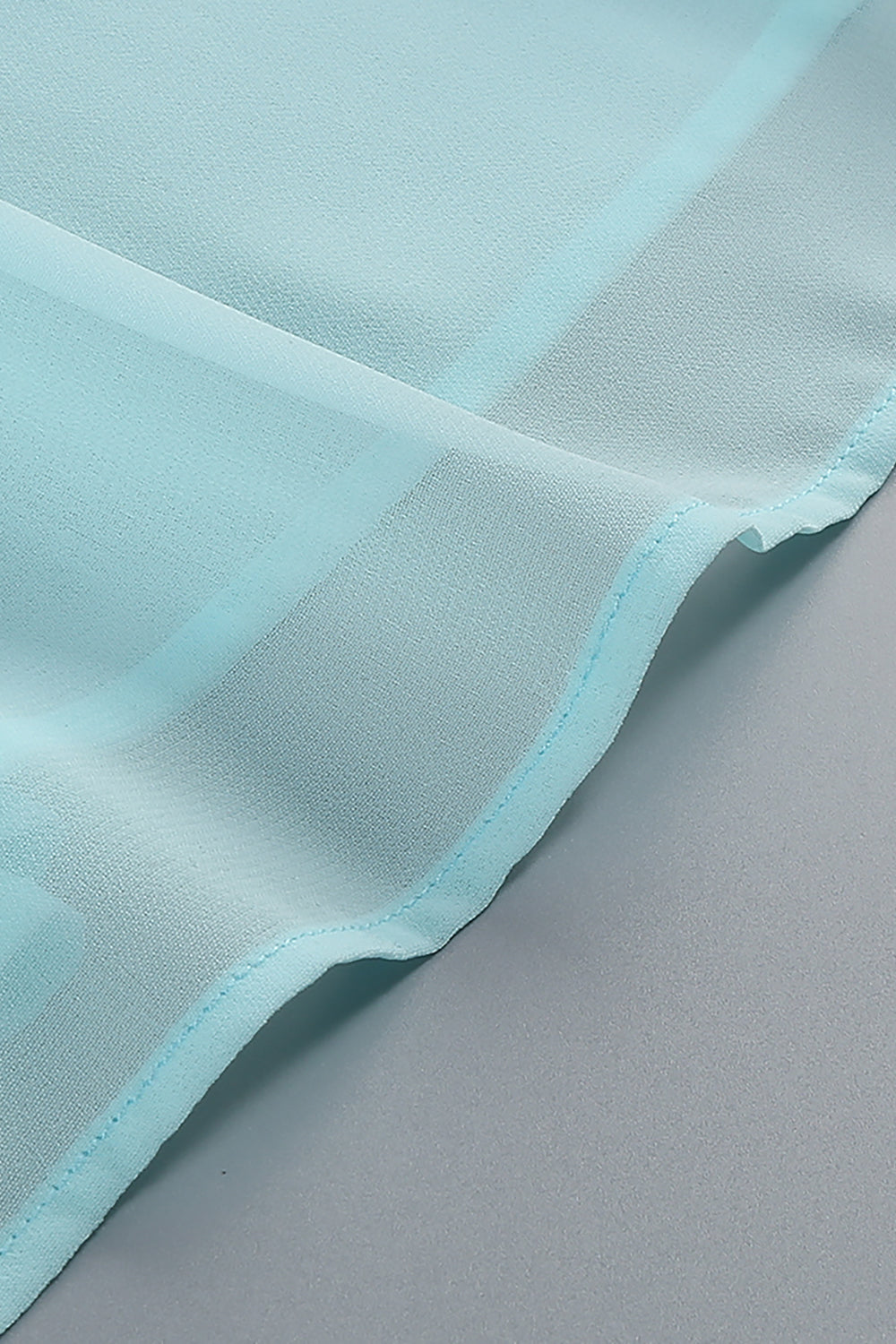 Strappy See-Through Gown in Aqua Blue