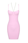 Strappy Sleeveless Mini Bandage Dress In Pink
