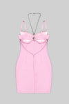 Strappy Sleeveless Mini Bandage Dress In Pink