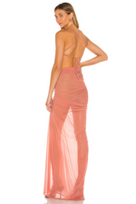 Strappy X Follie Gown In Mauve