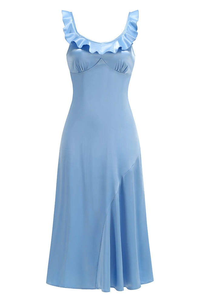 Sweetheart Ruffle Neck Slip Dress