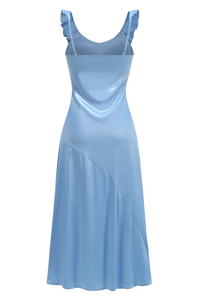 Sweetheart Ruffle Neck Slip Dress