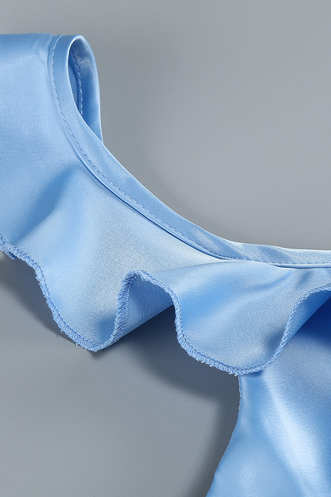 Sweetheart Ruffle Neck Slip Dress