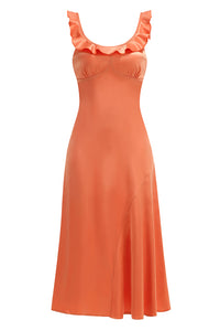 Sweetheart Ruffle Neck Slip Dress