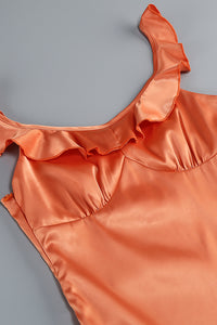 Sweetheart Ruffle Neck Slip Dress