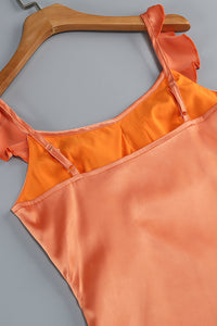 Sweetheart Ruffle Neck Slip Dress