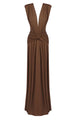 Plunge Ripple Draped Gown