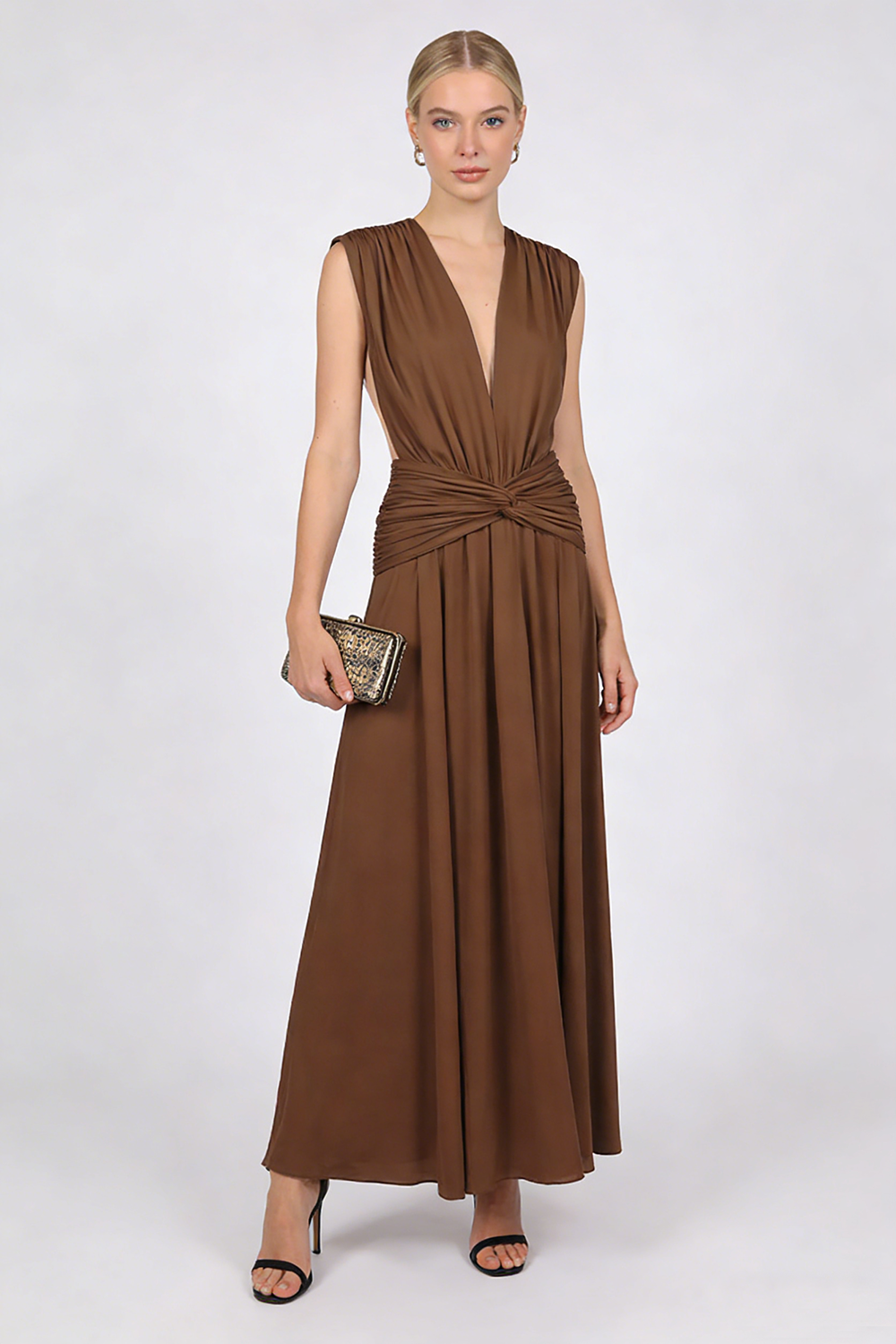Plunge Ripple Draped Gown CHICIDA Plunge Ripple Draped Gown CHICIDA
