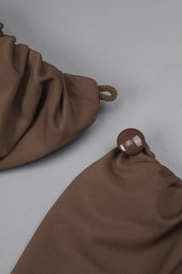 Plunge Ripple Draped Gown