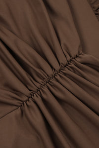 Plunge Ripple Draped Gown