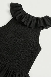 Tiered High-Low Ruffle Maxi Dress